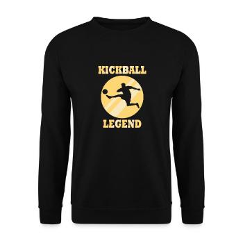 Lustiges Sprichwort Kickball spielen Ballsport - Unisex Pullover - Schwarz - Vorne - Alina (178cm) & Michal (187cm)
