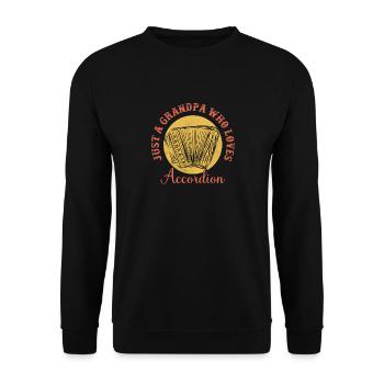 Just A Grandpa Who Loves Accordion Music Polka - Unisex Pullover - Schwarz - Vorne - Alina (178cm) & Michal (187cm)