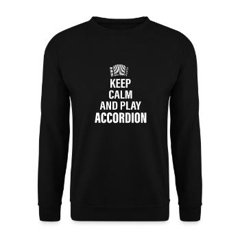 Keep Calm And Play Accordion Music - Unisex Sweatshirt - black - Front - Alina (178cm) & Michal (187cm)