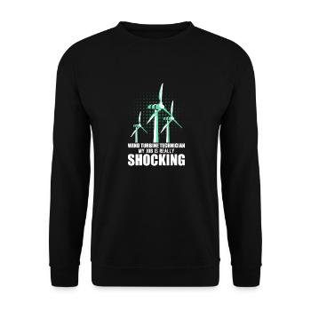 Wind turbine, wind power, wind energy - Unisex Sweatshirt - black - Front - Alina (178cm) & Michal (187cm)