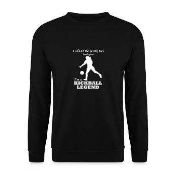 Hübscher Kickball-Spieler Lustiges Sprichwort - Unisex Pullover - Schwarz - Vorne - Alina (178cm) & Michal (187cm)