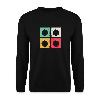 Apricot Fruit Lover Retro Veggie Diet Gift idea - Unisex Pullover - Schwarz - Vorne - Alina (178cm) & Michal (187cm)