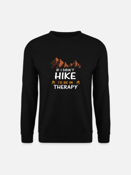 Wandern Berg Motiv Spruch Geschenk Therapie - Unisex Pullover - Schwarz