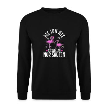 Die tun nix die wollen nur saufen - Unisex Pullover - Schwarz - Vorne - Alina (178cm) & Michal (187cm)