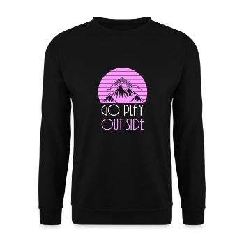 Wandern Berg Motiv Spruch Geschenk - Unisex Pullover - Schwarz - Vorne - Alina (178cm) & Michal (187cm)