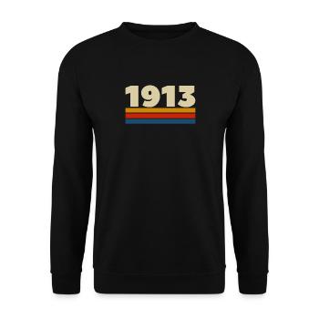 1913 T-Shirt Oldschool - Unisex Pullover - Schwarz - Vorne - Alina (178cm) & Michal (187cm)