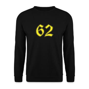62 YELLOW - Unisex Pullover - Schwarz - Vorne - Alina (178cm) & Michal (187cm)
