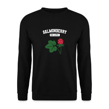 salmonberry is life - Unisex Pullover - Schwarz - Vorne - Alina (178cm) & Michal (187cm)