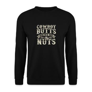 Cowboy Butts Drive Me Nuts Female Western Rodeo - Sweat-shirt Unisexe - noir - Devant - Alina (178cm) & Michal (187cm)