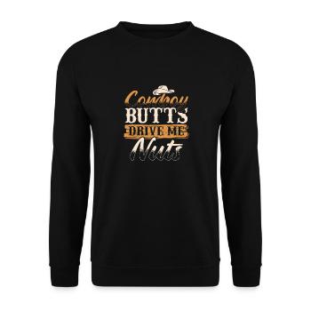 Cowboy Butts Drive Me Nuts Female Western Rodeo - Sweat-shirt Unisexe - noir - Devant - Alina (178cm) & Michal (187cm)