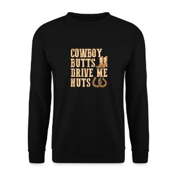 Cowboy Butts Drive Me Nuts Female Western Rodeo - Sweat-shirt Unisexe - noir - Devant - Alina (178cm) & Michal (187cm)