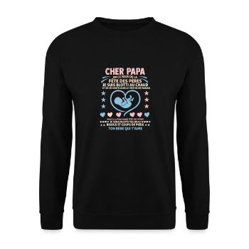 Cher Papa Joyeuse Premiere Fete Des Peres Papa - Sweat-shirt Unisexe - noir - Devant - Alina (178cm) & Michal (187cm)