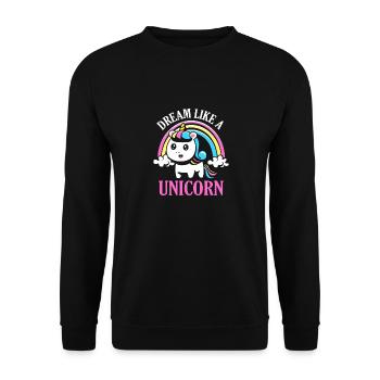 Dream like a Unicorn Rainbow - Unisex Sweatshirt - black - Front - Alina (178cm) & Michal (187cm)