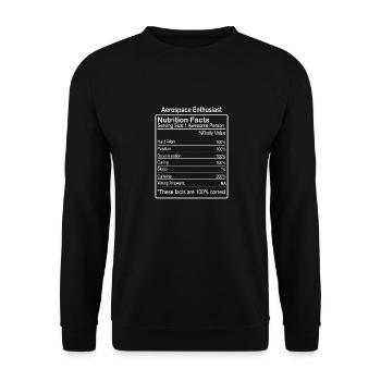 Aerospace Enthusiast nutrition facts - Unisex Pullover - Schwarz - Vorne - Alina (178cm) & Michal (187cm)