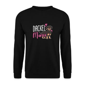 Dackel Mama Hundeliebhaber Dachshund Muttertag Dac - Unisex Pullover - Schwarz - Vorne - Alina (178cm) & Michal (187cm)