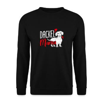 Dackel Mama Hundeliebhaber Dachshund Muttertag Dac - Unisex Pullover - Schwarz - Vorne - Alina (178cm) & Michal (187cm)