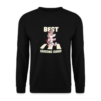 Dessin animé Crossing Guard Unicorn - Sweat-shirt Unisexe - noir - Devant - Alina (178cm) & Michal (187cm)