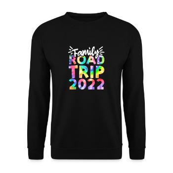 Familienausflug 2022 Autofahrt - Unisex Pullover - Schwarz - Vorne - Alina (178cm) & Michal (187cm)