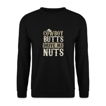 Cowboy Butts Drive Me Nuts Female Western Rodeo - Sweat-shirt Unisexe - noir - Devant - Alina (178cm) & Michal (187cm)