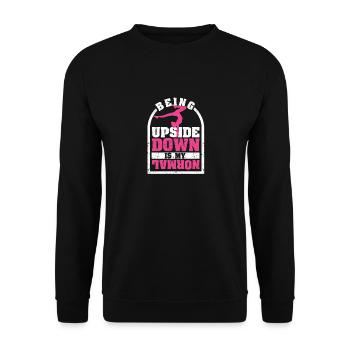 Upside Down Is My Normal Funny Love Gymnastics - Unisex Sweatshirt - black - Front - Alina (178cm) & Michal (187cm)