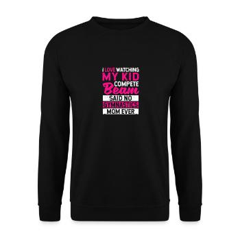 I love my child doing beam gymnastics - Unisex Sweatshirt - black - Front - Alina (178cm) & Michal (187cm)