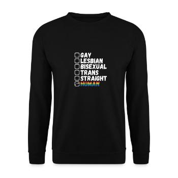 LGBTQ Pride Rainbow nous sommes tous des gens - Sweat-shirt Unisexe - noir - Devant - Alina (178cm) & Michal (187cm)