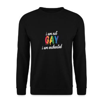 LGBTQ ich bin nicht Schwul ich bin Verzaubert - Unisex Pullover - Schwarz - Vorne - Alina (178cm) & Michal (187cm)