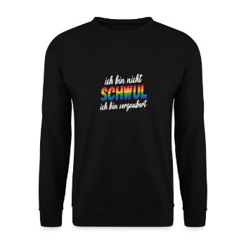 LGBTQ ich bin nicht Schwul ich bin Verzaubert - Unisex Pullover - Schwarz - Vorne - Alina (178cm) & Michal (187cm)