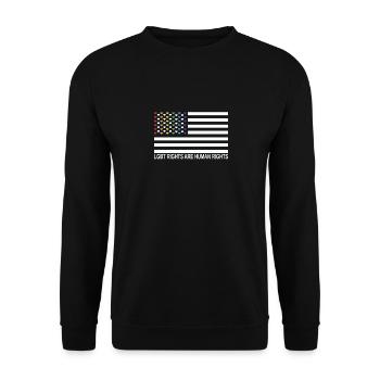 LGBTQ Pride Rights are Human Rights - Unisex Sweatshirt - black - Front - Alina (178cm) & Michal (187cm)