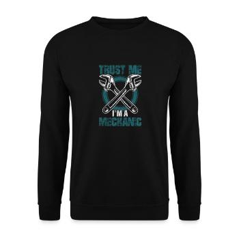 Trust Me I'm A Mechanic Workshop Garage Tool - Unisex Sweatshirt - black - Front - Alina (178cm) & Michal (187cm)
