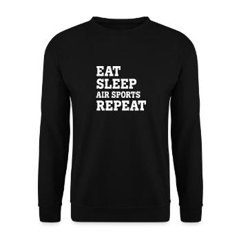 EAT SLEEP AIR SPORTS REPEAT FUNNY SARCASTIC - Unisex Sweatshirt - black - Front - Alina (178cm) & Michal (187cm)
