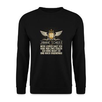 Realschule bestanden Realschulabschluss 2022 - Unisex Pullover - Schwarz - Vorne - Alina (178cm) & Michal (187cm)
