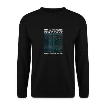 Je vois que vous avez graph paper mathematics pun formula - Sweat-shirt Unisexe - noir - Devant - Alina (178cm) & Michal (187cm)