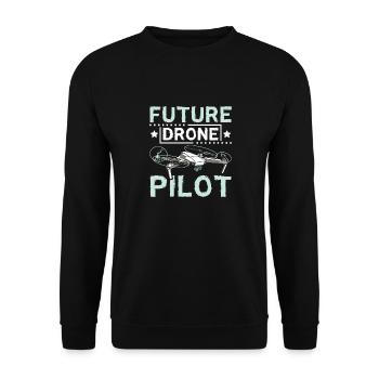 Futur pilote de drone - Sweat-shirt Unisexe - noir - Devant - Alina (178cm) & Michal (187cm)