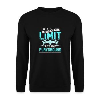 Sky is not my limit its my playground drone - Unisex Sweatshirt - black - Front - Alina (178cm) & Michal (187cm)