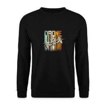 Drone rétro vintage - Sweat-shirt Unisexe - noir - Devant - Alina (178cm) & Michal (187cm)