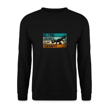 Voler des drones est ma thérapie - Sweat-shirt Unisexe - noir - Devant - Alina (178cm) & Michal (187cm)