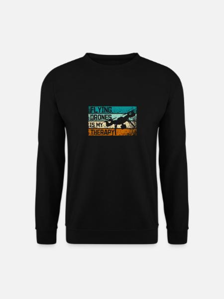 Flying drones is my therapy - Unisex Sweatshirt - black