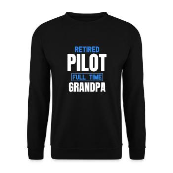 Grand-père pilote à temps plein à la retraite - Sweat-shirt Unisexe - noir - Devant - Alina (178cm) & Michal (187cm)