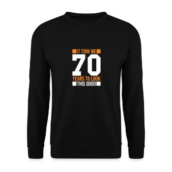 70th Birthday Gift 70 years old Gift idea - Unisex Sweatshirt - black - Front - Alina (178cm) & Michal (187cm)