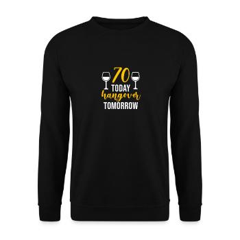 70th Birthday Gift 70 years old Gift idea - Unisex Sweatshirt - black - Front - Alina (178cm) & Michal (187cm)