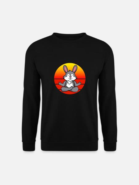 Yoga Hase, Meditation Yoga für Kinder und Eltern - Unisex Pullover - Schwarz