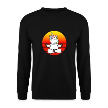 Yoga Licorne, Méditation Yoga pour enfants et - Sweat-shirt Unisexe - noir - Devant - Alina (178cm) & Michal (187cm)