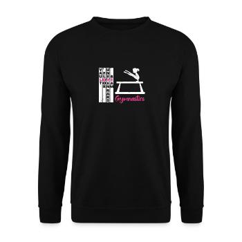 Jump Floor Step Bars Beam Gymnastics Funny - Unisex Sweatshirt - black - Front - Alina (178cm) & Michal (187cm)