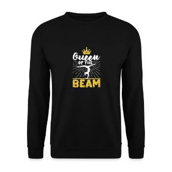 Queen of the Beam Funny Gymnast Fan Gymnastics - Unisex Sweatshirt - black - Front - Alina (178cm) & Michal (187cm)