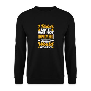 Théâtre Théspian Théspaïsme théâtralisme Drôle - Sweat-shirt Unisexe - noir - Devant - Alina (178cm) & Michal (187cm)