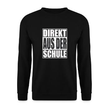 Direkt aus der Schule - Unisex Pullover - Schwarz - Vorne - Alina (178cm) & Michal (187cm)