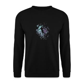 Soccer Striker Color Splash - Unisex Sweatshirt - black - Front - Alina (178cm) & Michal (187cm)