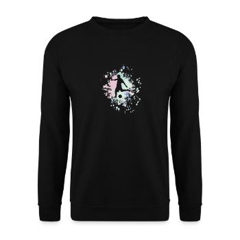 Soccer Pass The Ball Color Splash - Sweat-shirt Unisexe - noir - Devant - Alina (178cm) & Michal (187cm)