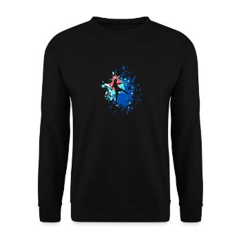 Soccer Good Shot Color Splash - Unisex Sweatshirt - black - Front - Alina (178cm) & Michal (187cm)